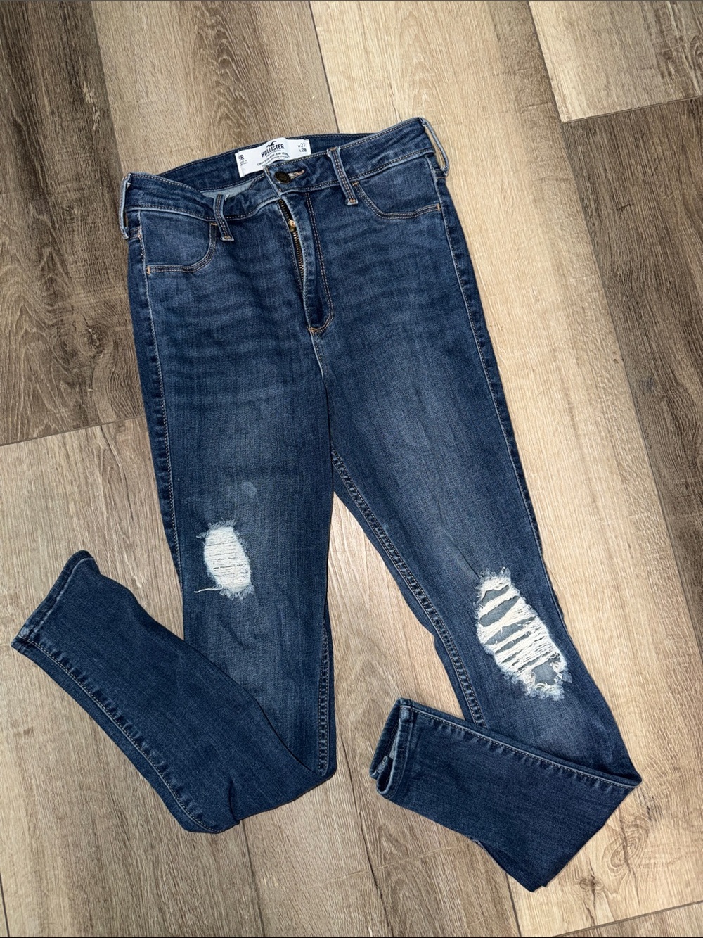 Hollister Dark Blue Ripped Skinny Jeans